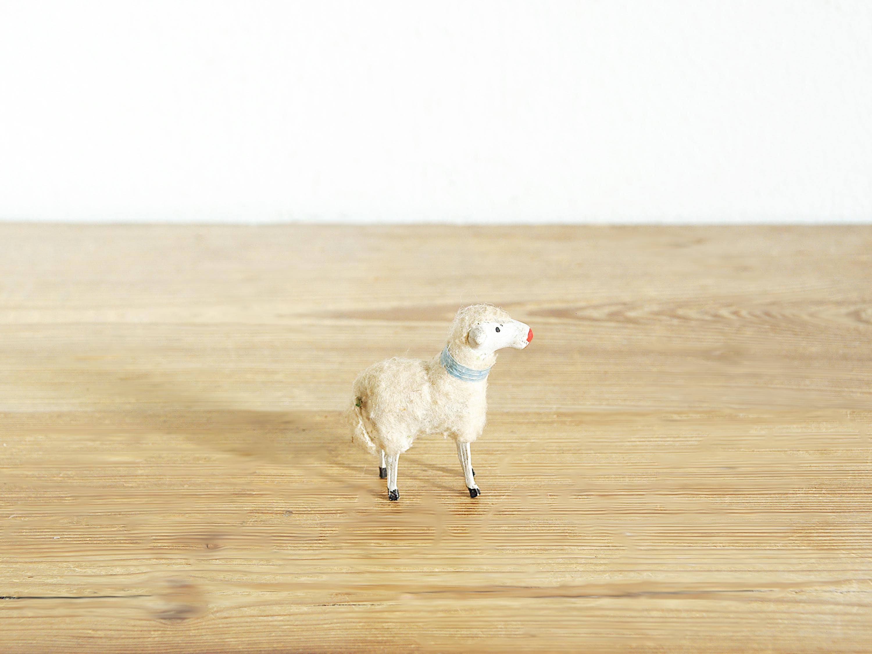 Vintage Putz Sheep, Antique Wool Sheep, Old Christmas Nativity