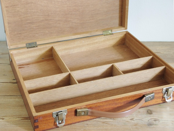 Vintage Painters Box , Art Supply Storage, Wooden Case With