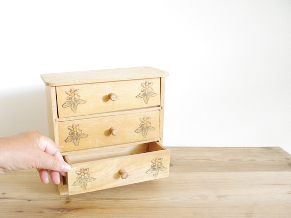 dresser with floral wood design on the front Beautiful Furniture Flip with Natural Wood and Flowers