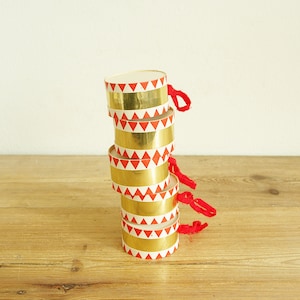 Vintage drum Christmas tree ornaments, old Holiday decor, Small gift, Stocking stuffer, gift decoration, photo photograph prop, table scape