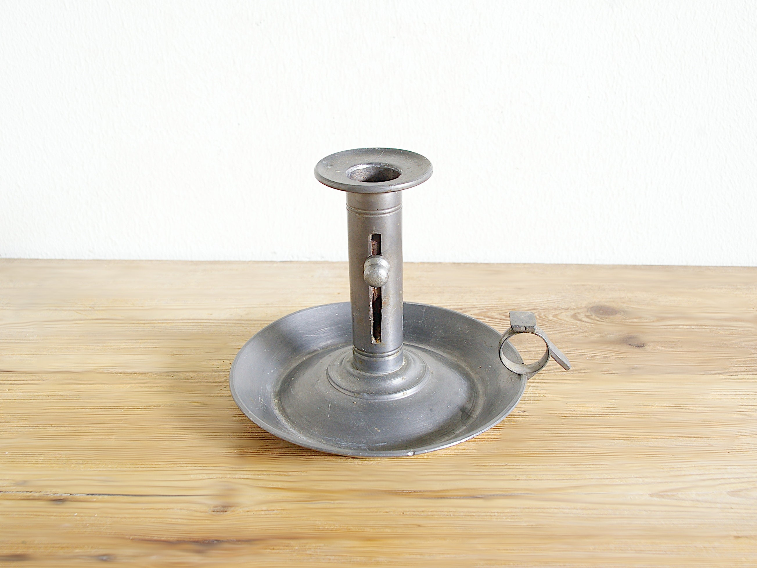 Vintage Pewter Chamber Candlestick, Candle Holder Simple, Scandinavia Home  Decor, Primitive Rustic, Hygge Cozy, Bedside Table Decor, Shelf 