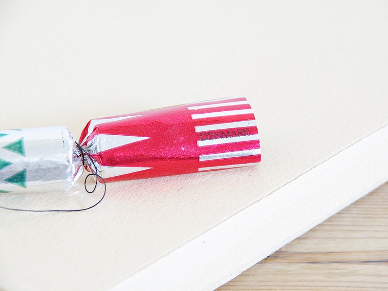 Vintage Small Christmas Crackers in Original Box, Tree Ornament