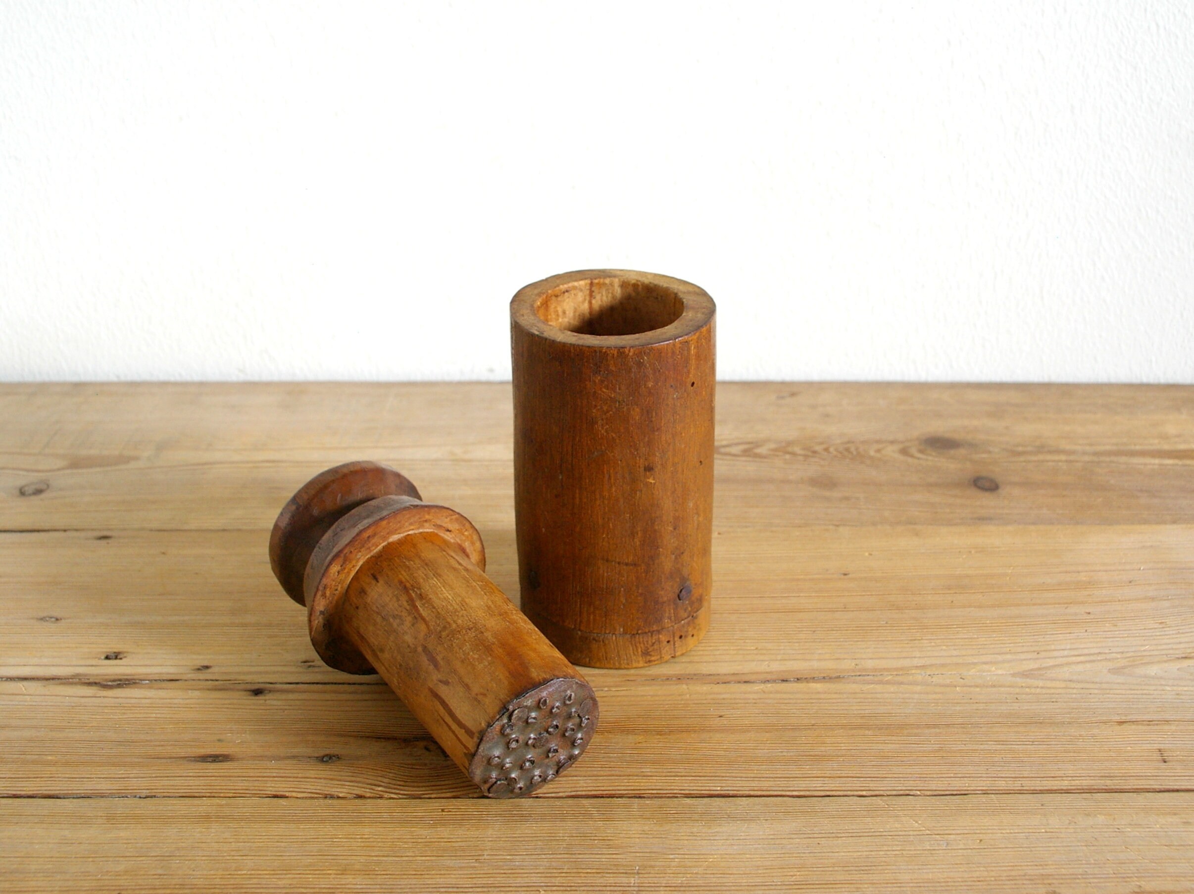 Spice Mill Pepper Grinder Vintage Primitive Wooden Nutmeg Grinder