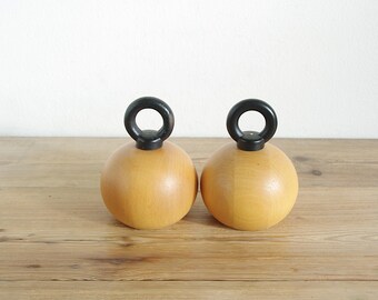 Vintage pair of grinders by Nissen, salt pepper grinder, mid century modern, Scandinavian spice, table serving, Danish minimalist design