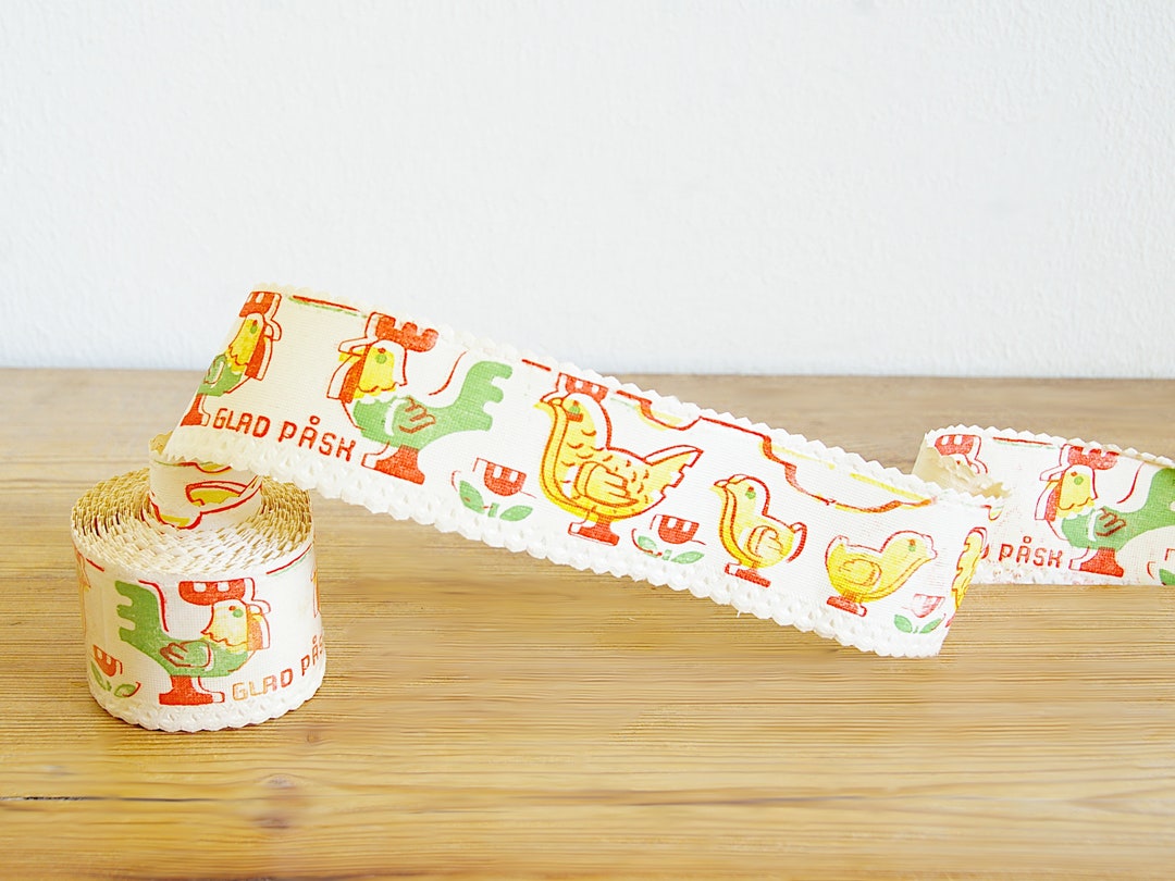Vintage Shelf Edging Trim Paper Roll Easter, Kitchen Pantry Decor, New Old Stock NOS, Swedish