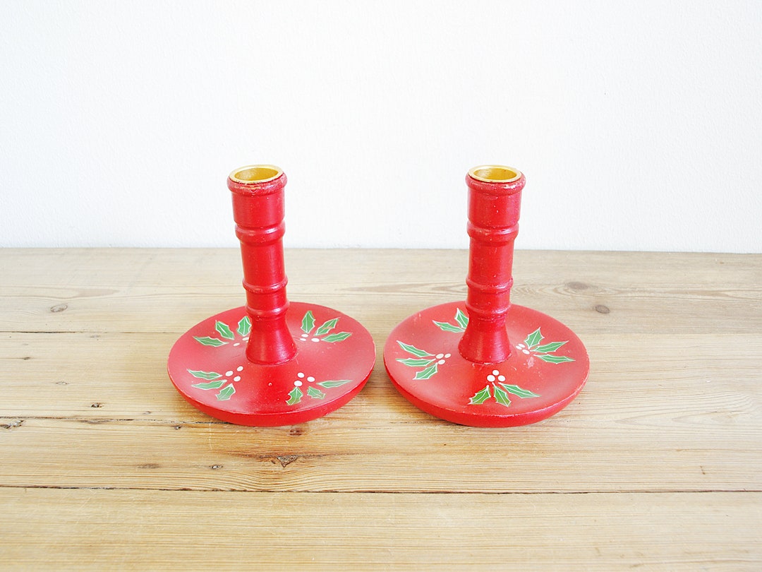 Vintage Swedish Red Candle Holder for Single Candle Christmas Etsy