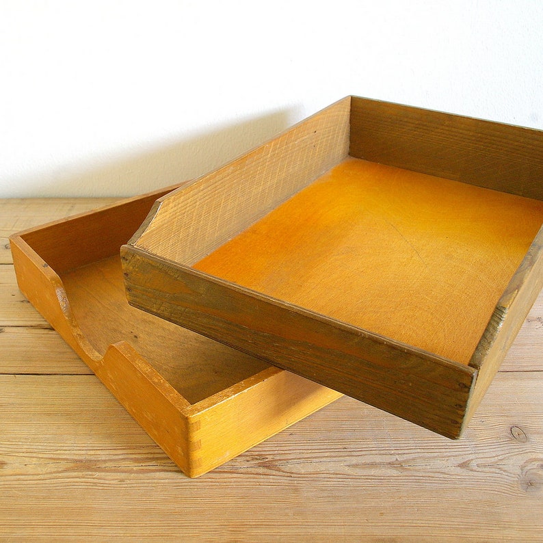 Vintage Wooden Letter Tray Box Stationary Catchall Desk Organizer Office Bathroom Jewelry Display Journaling Supply Storage