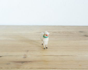 Vintage Putz Sheep, Antique Wool Sheep, Christmas Nativity