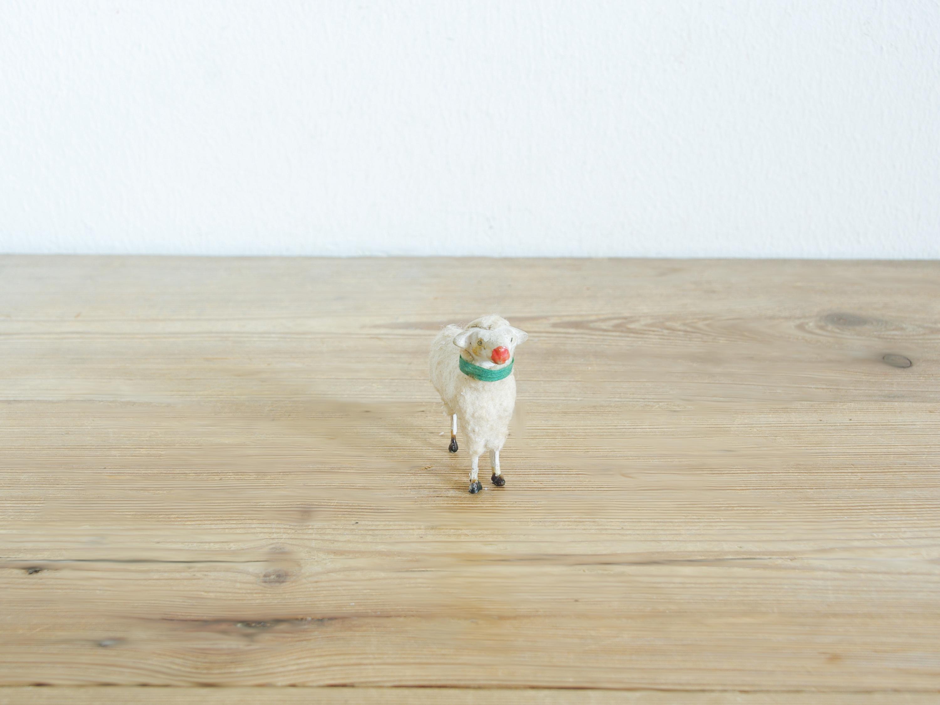 Vintage Putz Sheep, Antique Wool Sheep, Christmas Nativity