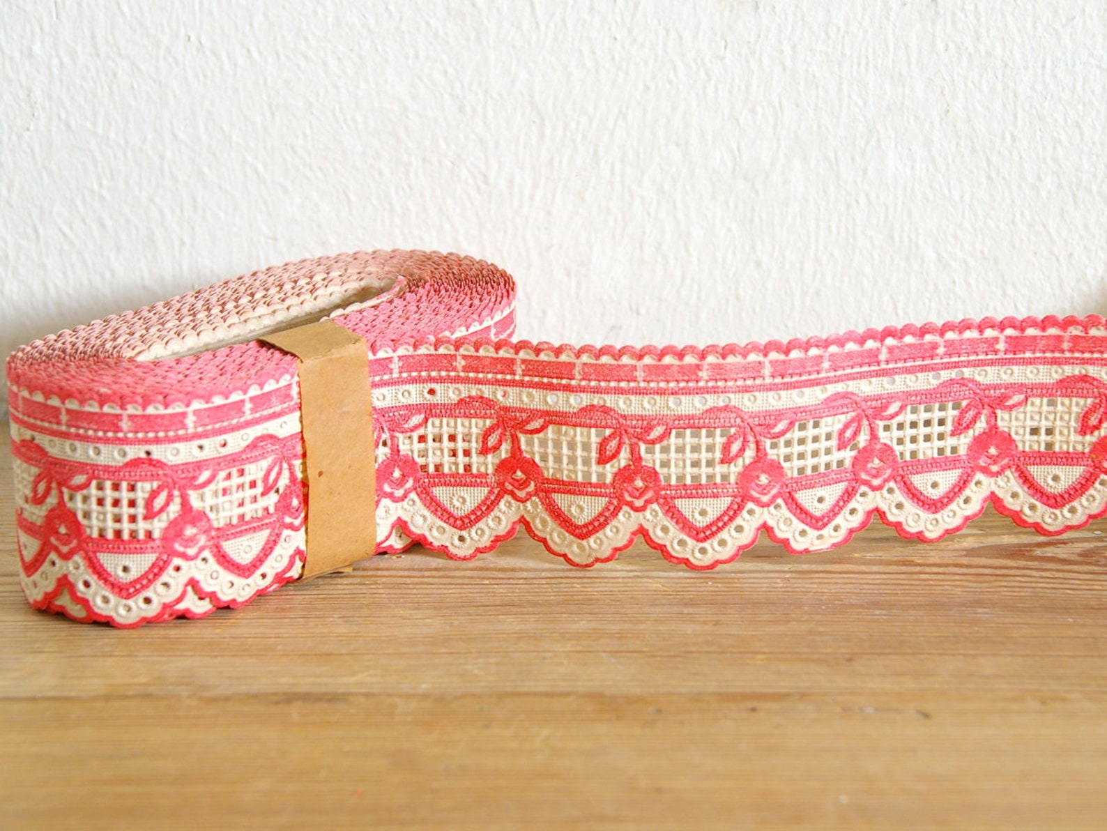 Vintage shelf edging trim paper roll sealed Kitchen pantry Etsy