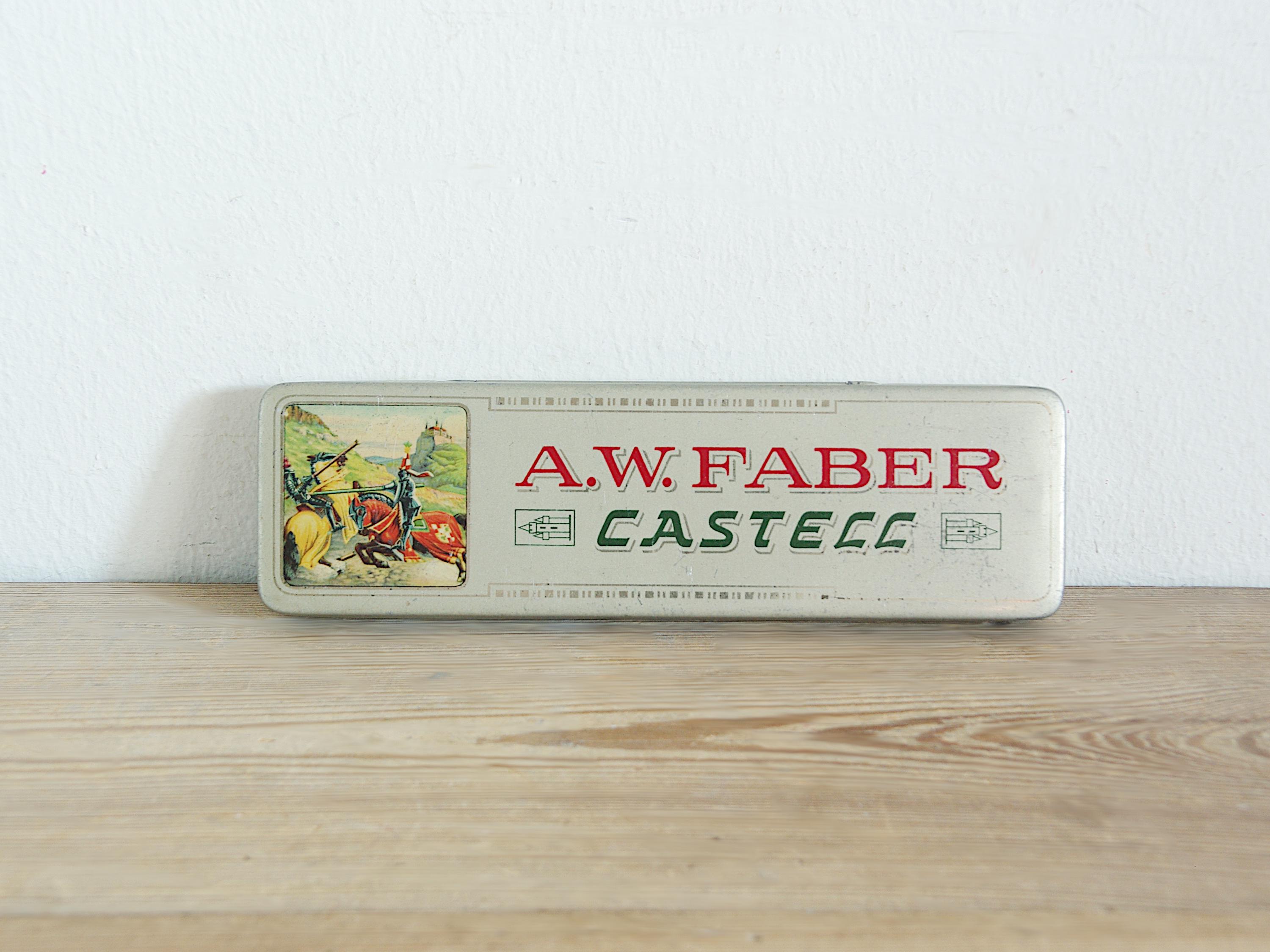 Faber Castell 鉛筆セット 1950s ビンテージ ヴィンテージ ファーバーカステル 鉛筆缶、金属製ペンケース、事務用品