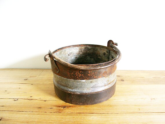 Vintage Industrial Metal Container