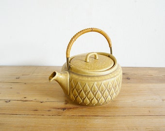 Vintage Relief Kronjyden tea pot, Quistgaard design, Danish mid century, Danish modern retro, coffee tea stoneware, JHQ IHQ Denmark