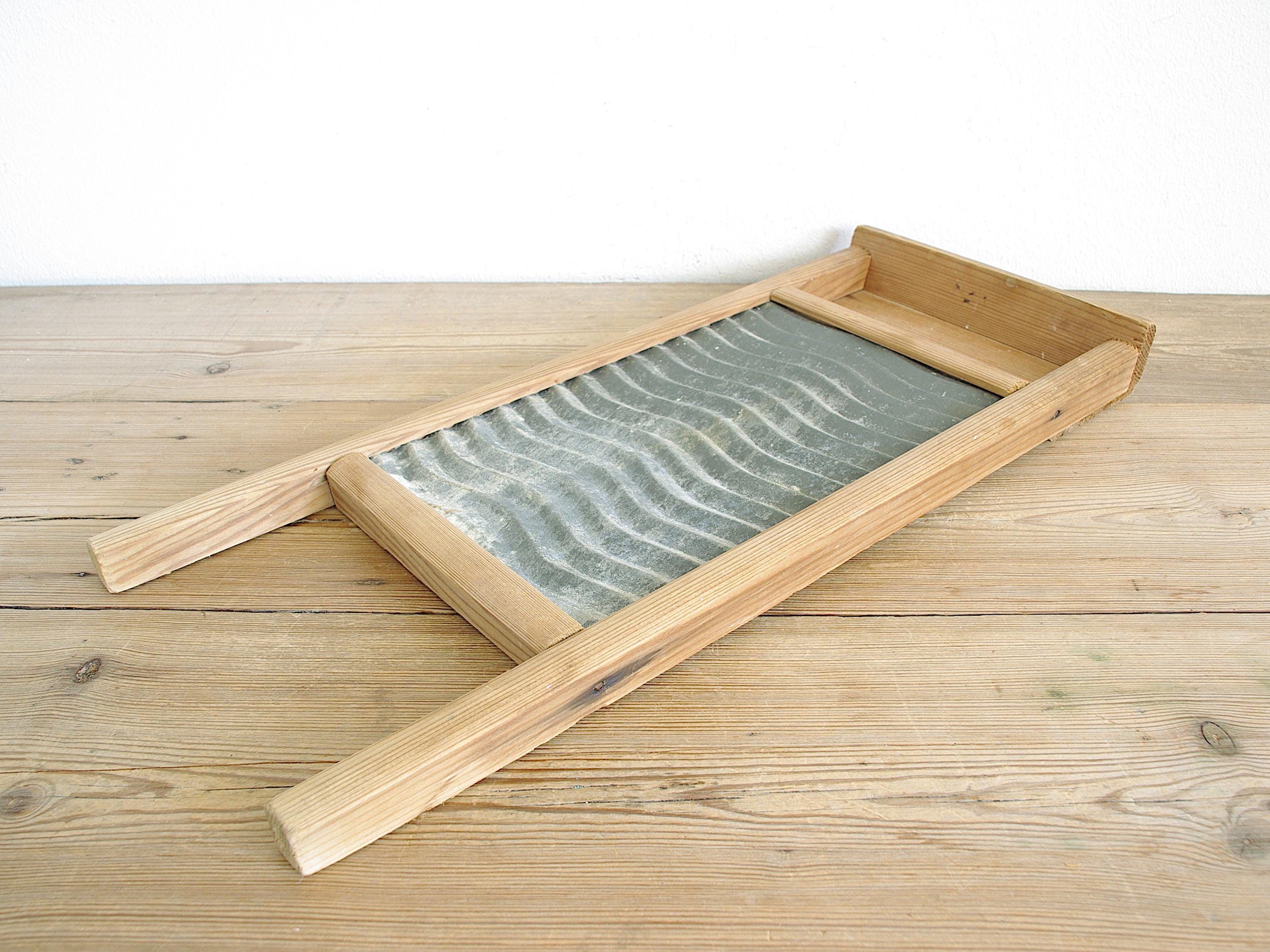 帽子 washboard tomoFREEWHEELERS/UNIION Vintage Small Washboard in Wood and Metal, Laundry Room Decor