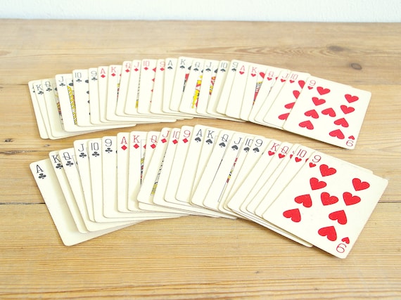 kapitalisme Zaklampen Speciaal Vintage speelkaarten 9 tot ace kaartspel kaartspel - Etsy Nederland