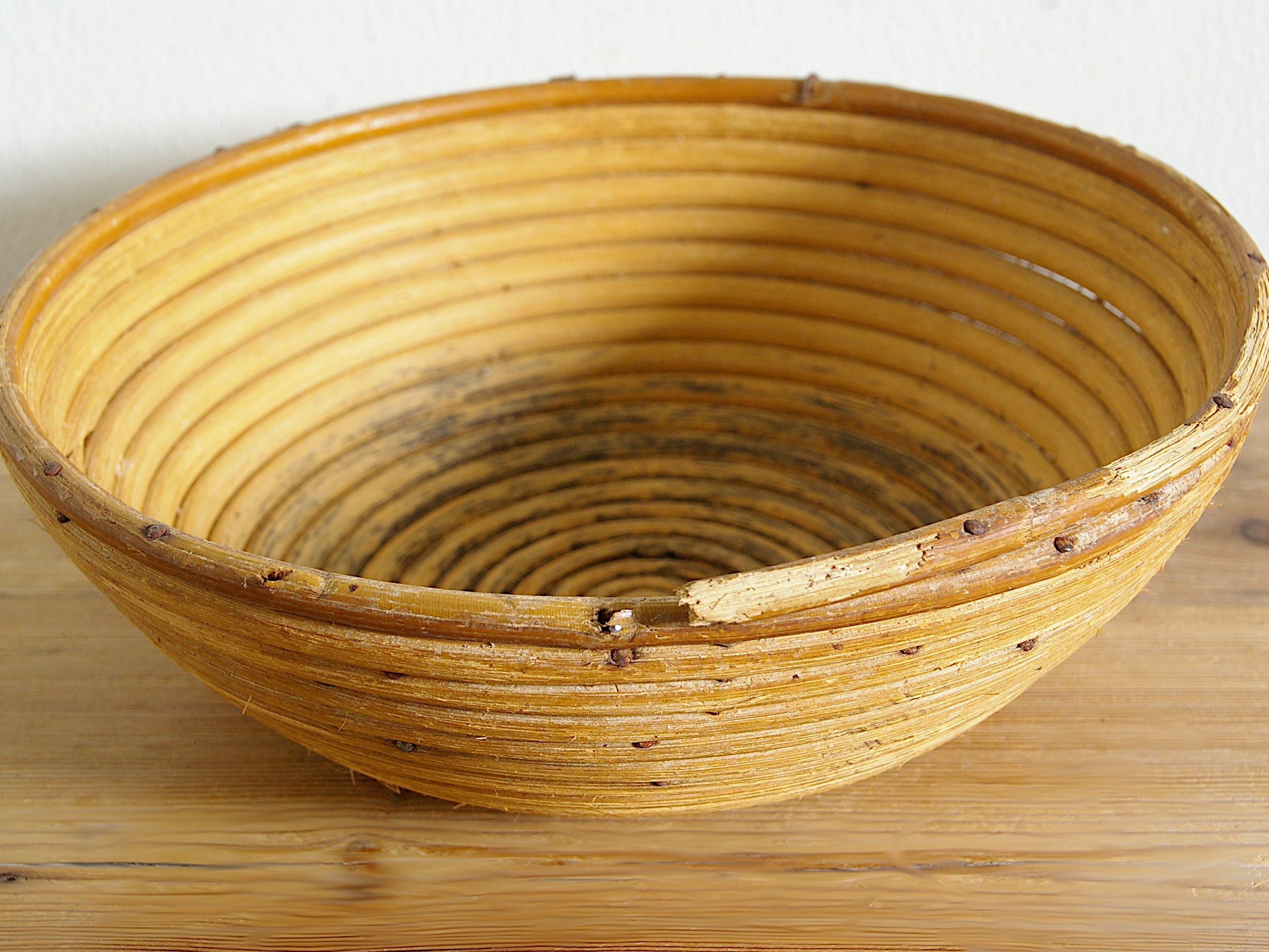 Vintage Bread Baking Basket Proofing Baskets Old Round Etsy