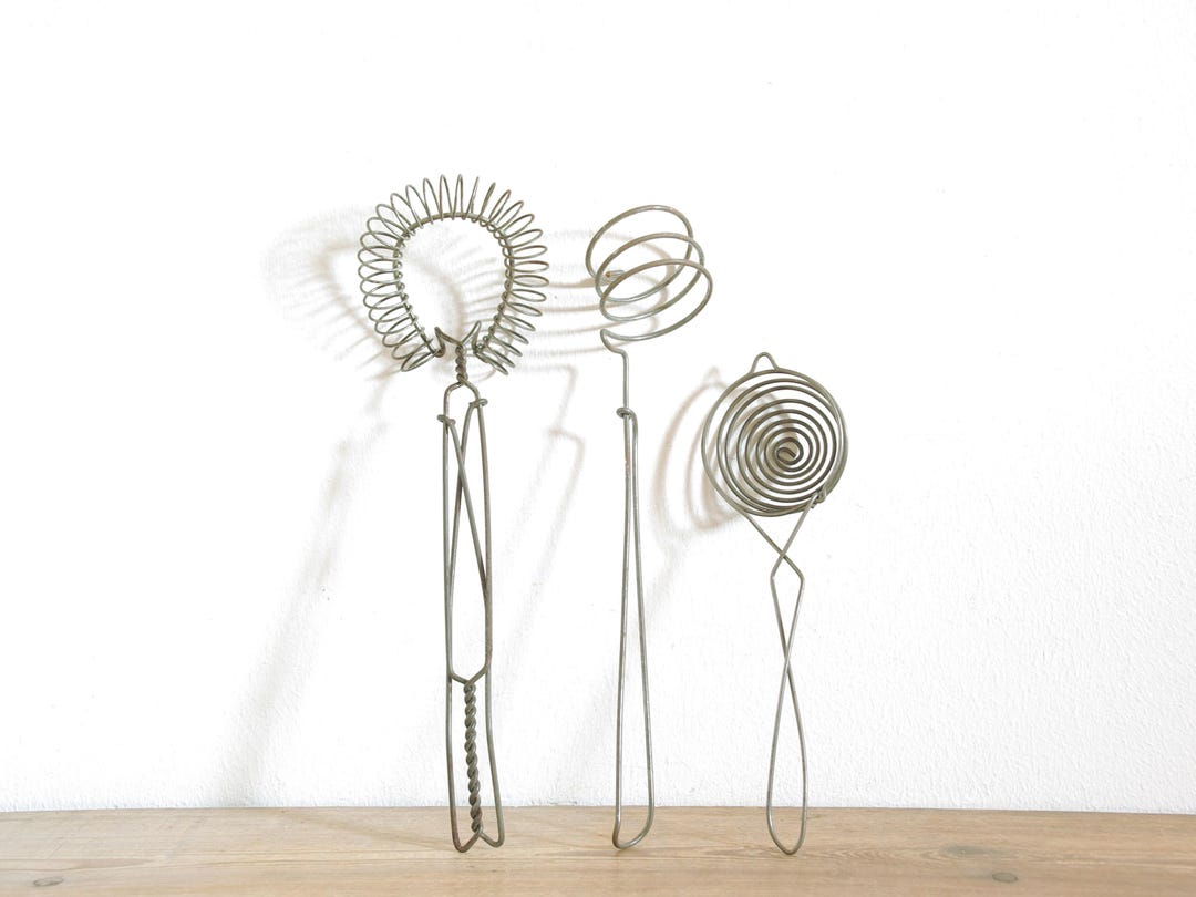 Vintage Primitive Wire Whisk Collection, Old Metal Wire Egg Beaters ...