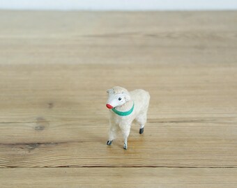 Vintage Putz Sheep, Antique Wool Sheep, Christmas Nativity