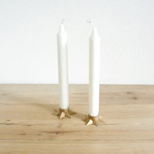 Vintage pair of big gold star candle holders, Danish design, Vintage Christmas, star shaped, table decorating, cute tiny Scandinavian
