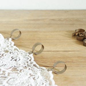 Vintage set of 10 curtain rings or clips in copper color, café style curtain, shower curtain clips, simple style drapes, memory mood board