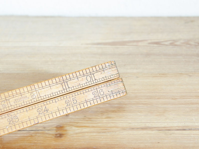 English Ruler That Was Inbread Vintage Folding Boxwood Ruler With Brass Details, Old Measuring Tool ...