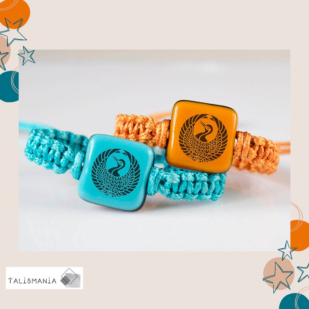Japanese Crane Bracelet. Symbol of Loyalty, Honour and Strength. Symbol ...
