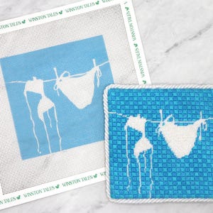 Bikini Hand Painted Needlepoint Canvas | 18 Mesh