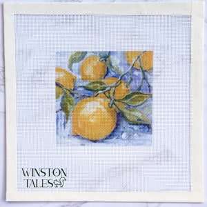 Lemon Hand Painted Custom Needlepoint Canvas