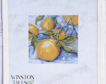 Lemon Hand Painted Custom Needlepoint Canvas