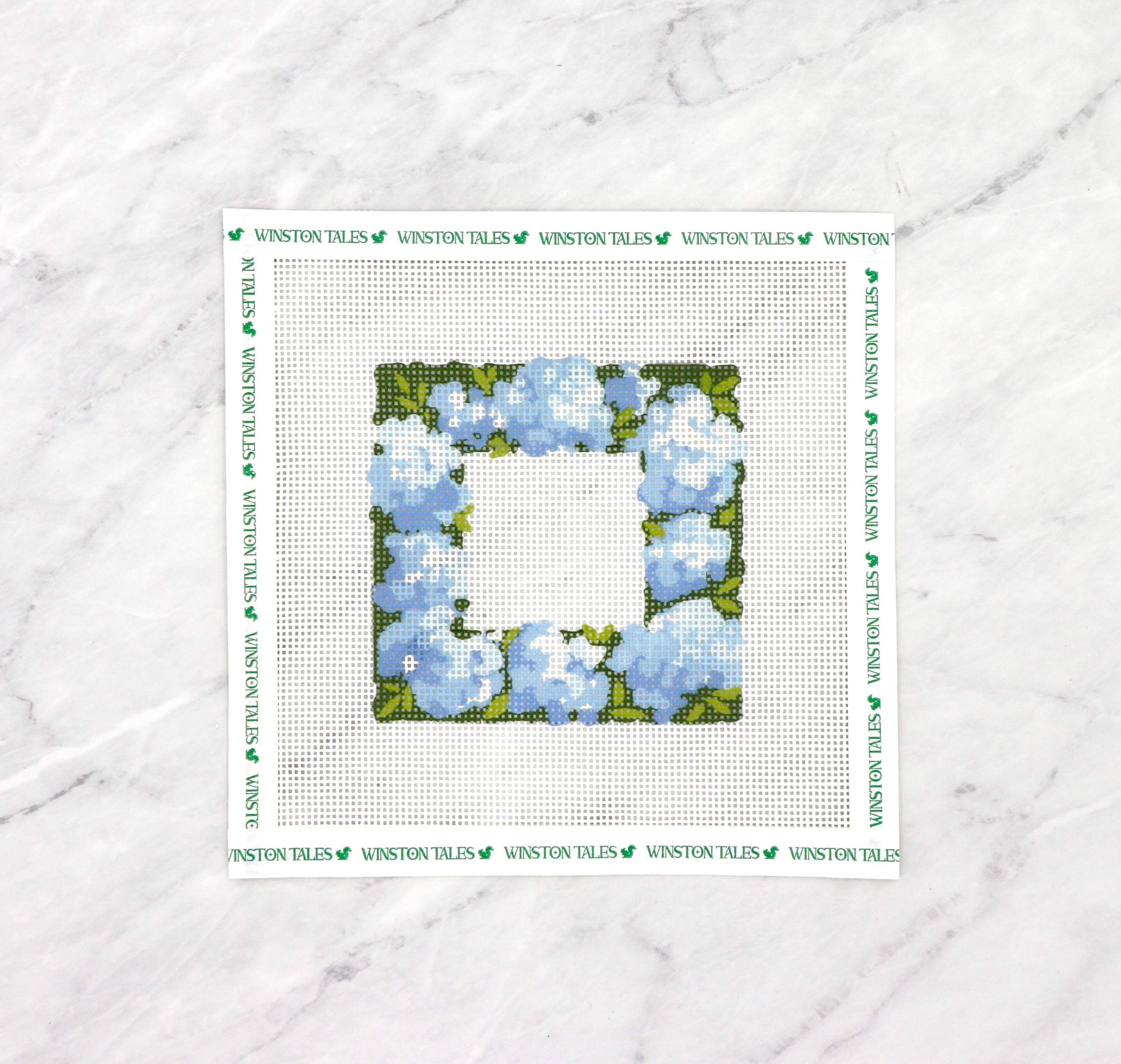 Hydrangea Hand Painted Needlepoint Canvas | 16 Mesh 4 X 4 Square