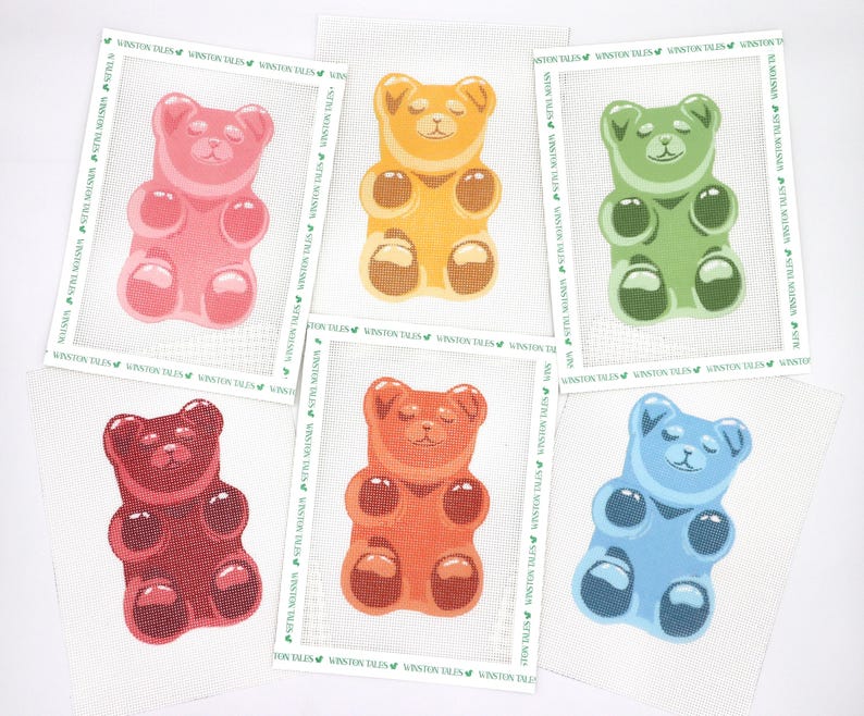 Gummy Bear Hand Painted Needlepoint Canvas | 18 mesh image 2