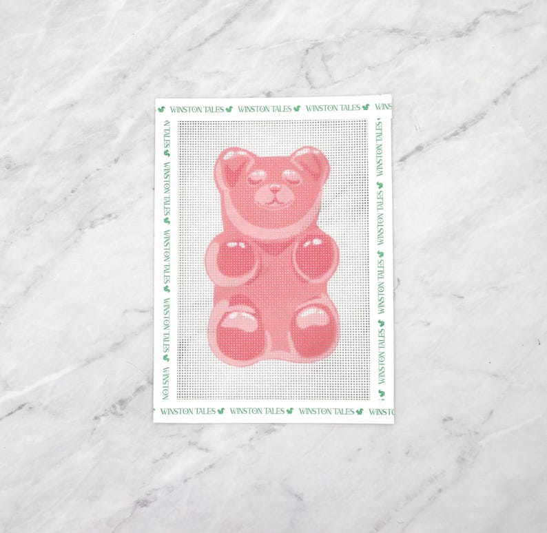 Gummy Bear Hand Painted Needlepoint Canvas | 18 mesh image 1