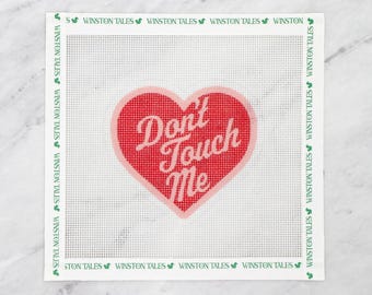 Don't Touch Me Valentine's Heart Hand Painted Needlepoint Canvas