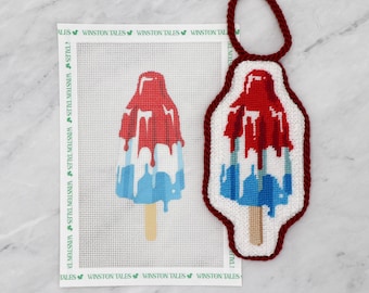 Firecracker Popsicle Hand Painted Needlepoint Canvas | 18 Mesh
