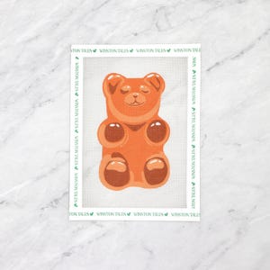 Gummy Bear Hand Painted Needlepoint Canvas | 18 mesh Orange