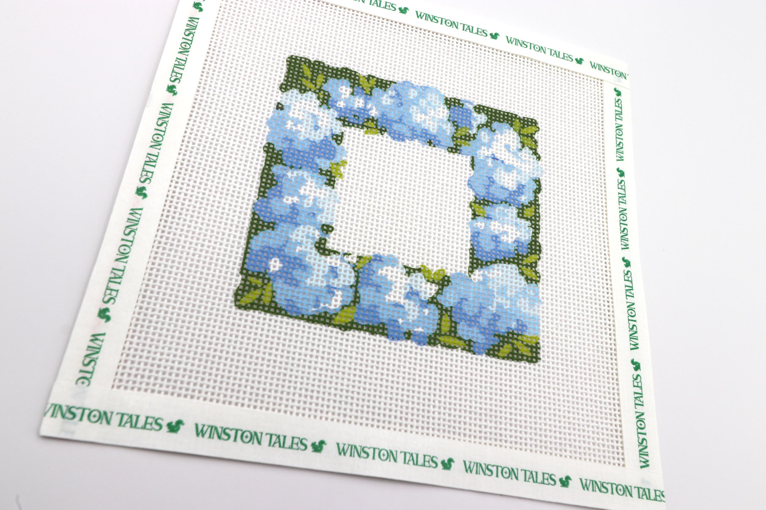 Hydrangea Hand Painted Needlepoint Canvas | 16 Mesh 4 X 4 Square