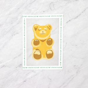 Gummy Bear Hand Painted Needlepoint Canvas | 18 mesh Yellow