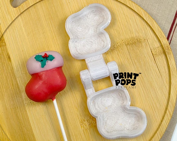 Christmas Stocking Sock 3D Printed Cake Pop Mold - Print Pops™