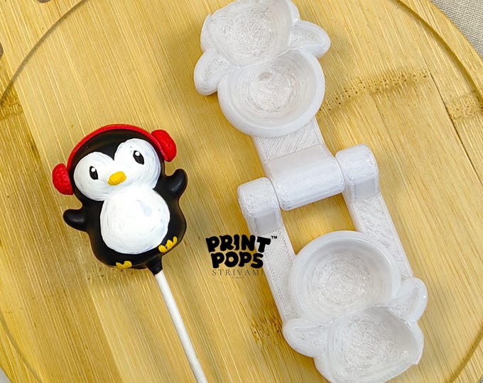 Penguin 3D Printed Cake Pop Mold - Print Pops™
