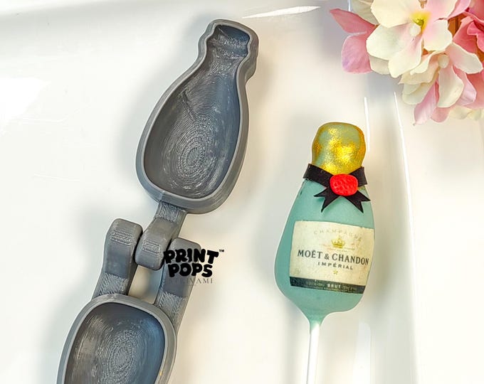 Champagne Bottle 3D Cake Pop Mold Print Pops™