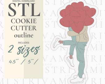 Couple Kissing Under Balloons Cookie Cutter STL File (Digital Download)