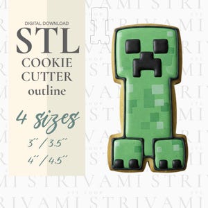 Digital Creep Cookie Cutter, STL Creeps Cookie Cutter, Digital Download Creepy Pixel Art Cookie Cutter, STL Cookie Cutter, ID 0036