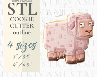 Pink Sheep Cookie Cutter Outline: 3D Print STL File (Digital Download)