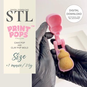 3D Baby Bottle Cake Pop Mold STL File - Digital Download | Print Pops™ | STL Cake Pop Mold, Digital Cake Pop Mold, 3D Mold Digital, Cake Pop