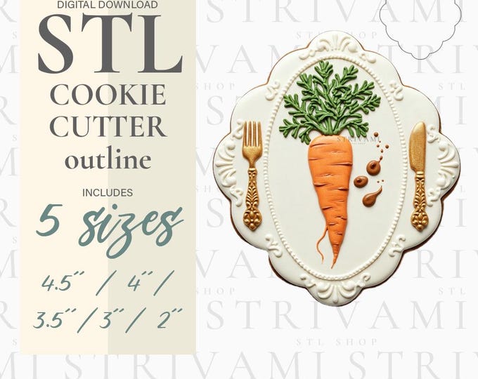 Plaque Cookie Cutter STL Plate: Scalloped Edge (Digital Download)