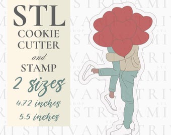 Couple Kissing Cookie Cutter and Stamp STL File: Valentine's Day (Digital Download)