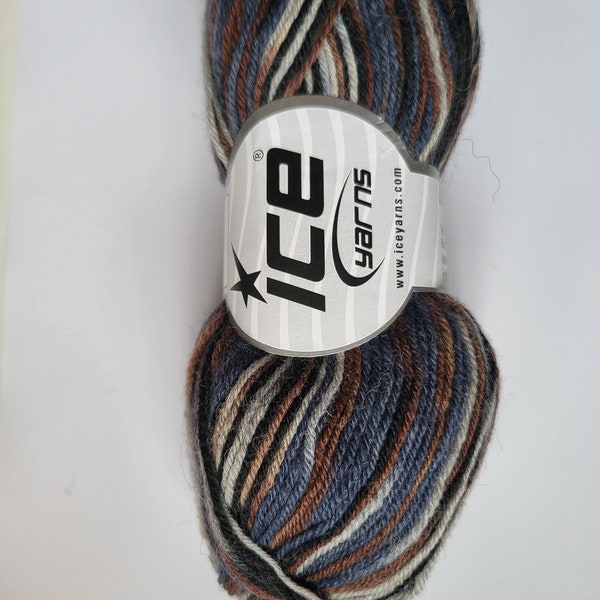 Ice Yarns SockenWolle (Sock Yarn) Black Brown Blue 50gr