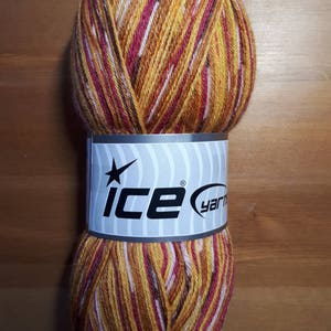 Ice Yarns Bamboo Sock 100gr - Yellow Orange Brown