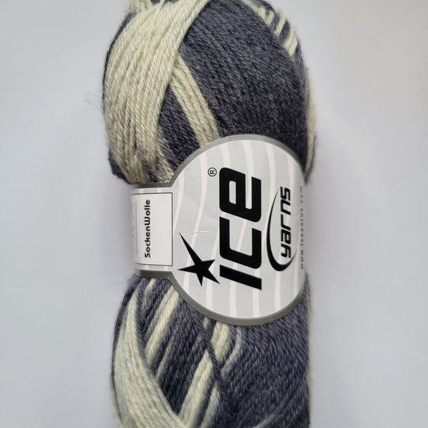 Ice Yarns SockenWolle (Sock Yarn) Grey Cream 50gr