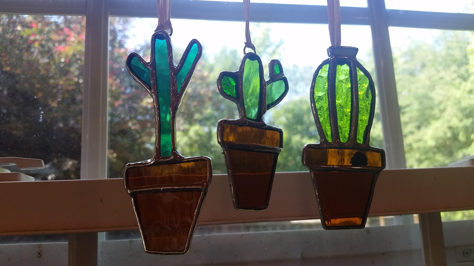 Stained Glass Cactus New Suncatcher Style Great Gift for the Etsy